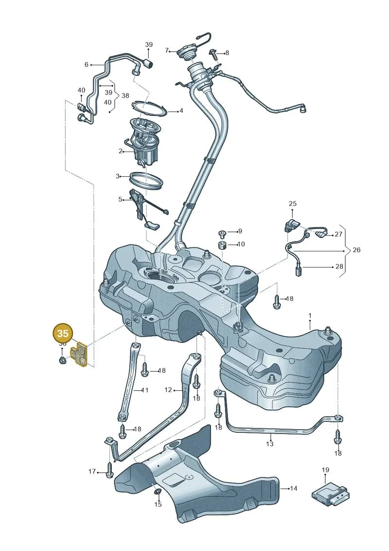 8W0906651C — Audi RS4 Avant (2017-2025) diagram 847201200, position 35