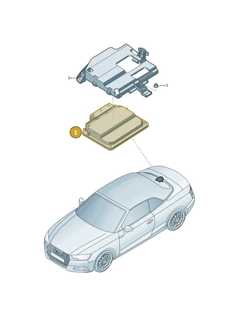 8W0907163B — Audi A5 Cabriolet (2016-2025) diagram 848907250, position 1