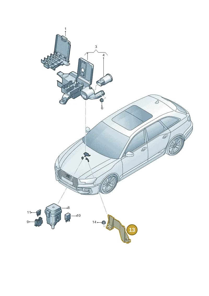 8W0907285A — Audi RS4 Avant (2017-2025) diagram 438937200, position 13
