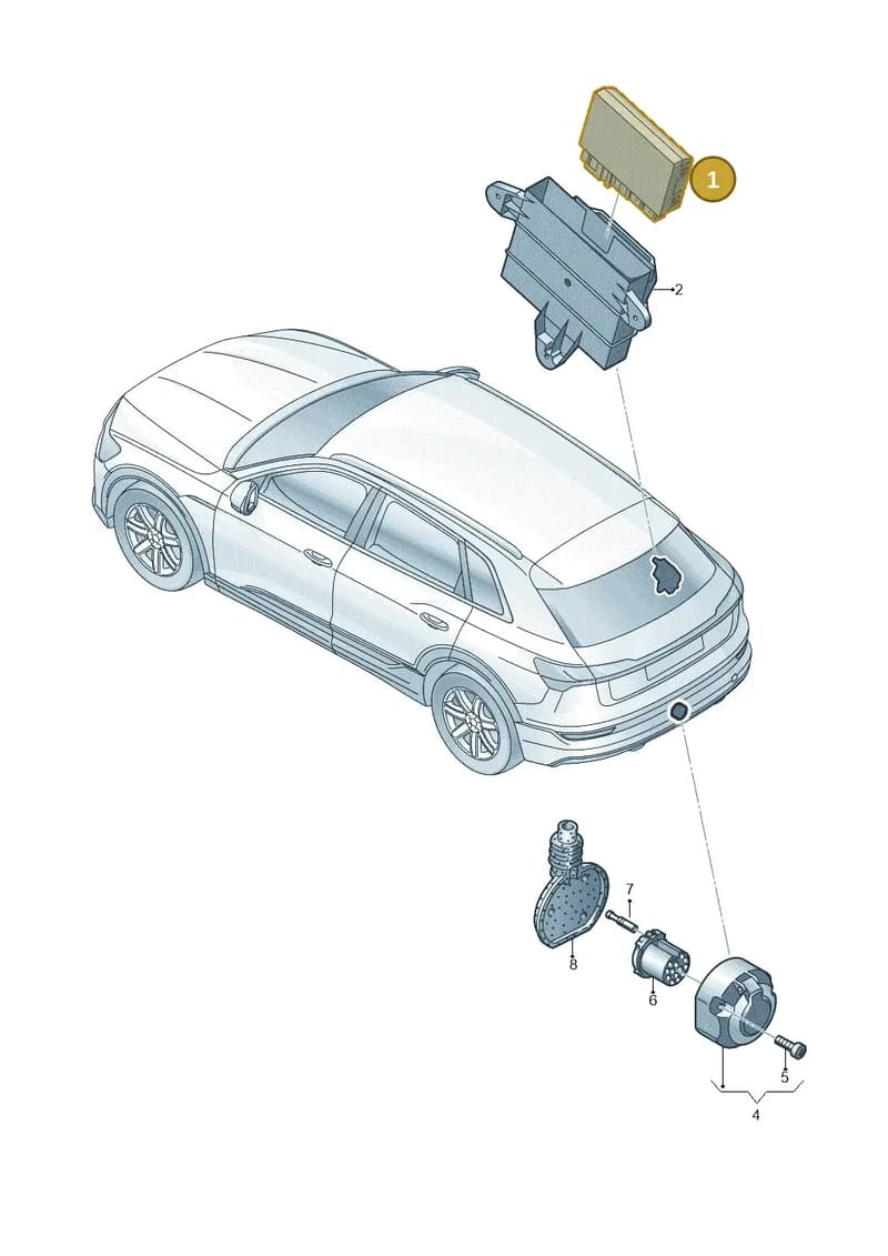 8W0907383A — Audi Q8 e-tron (2018-2025) diagram 586945500, position 1