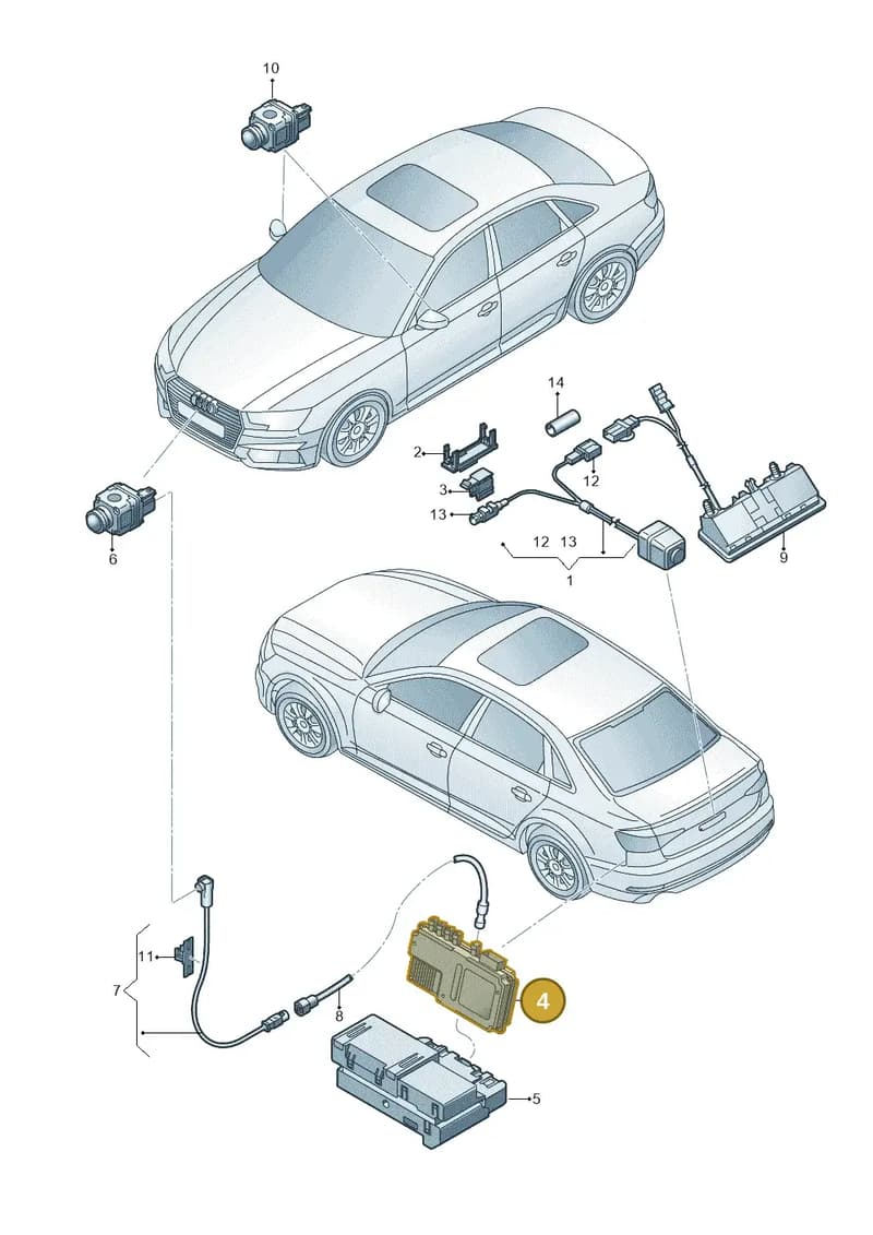 8W0907428A — Audi A4 (2015-2025) diagram 849907450, position 4
