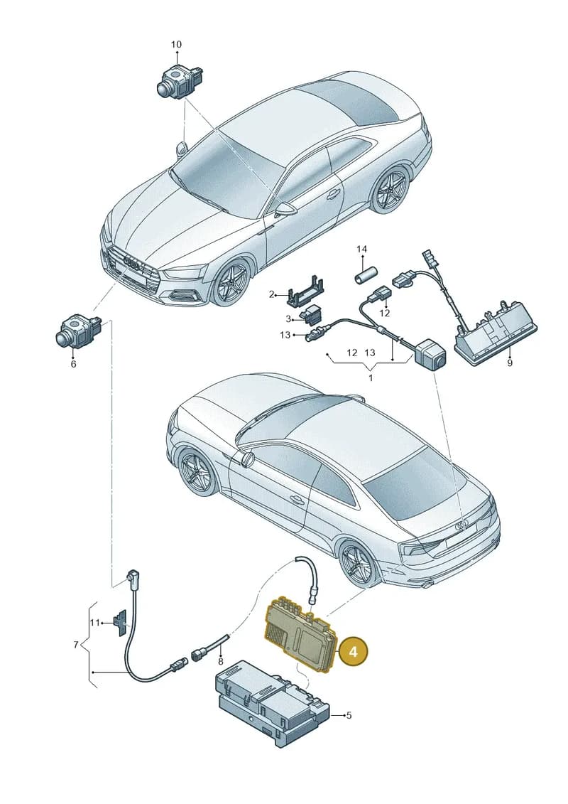 8W0907428A — Audi RS5 Sportback (2017-2025) diagram 897907450, position 4