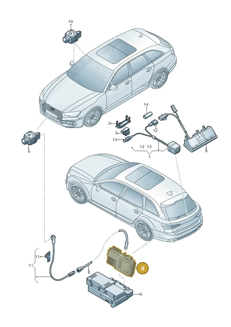 8W0907428A — Audi RS4 Avant (2017-2025) diagram 438907450, position 4