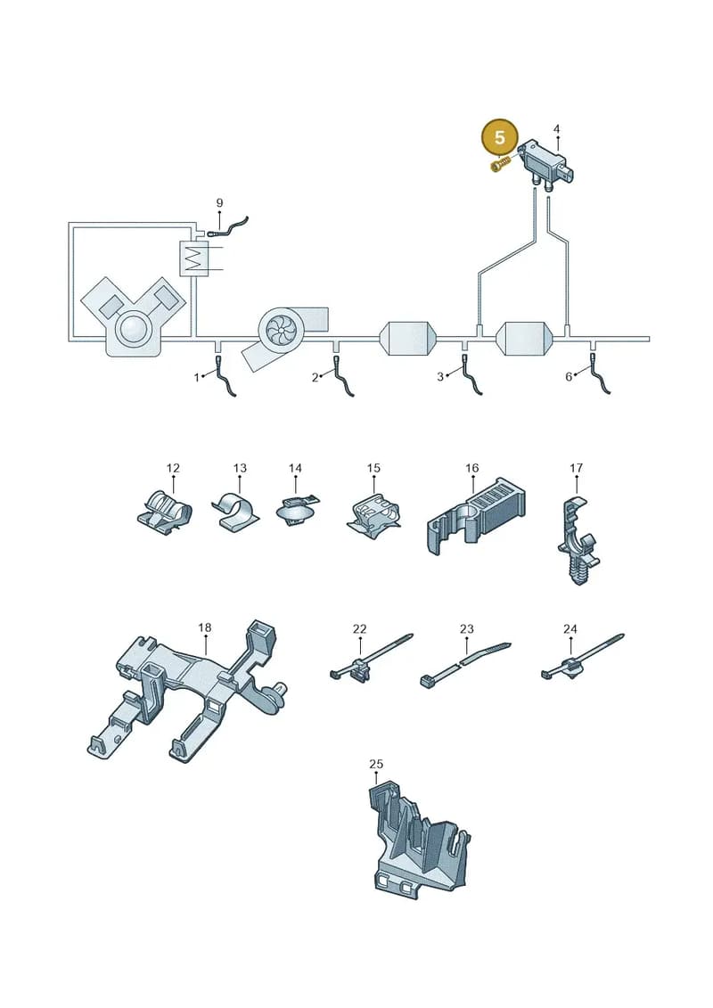 8W0907807BC — Audi A5 Sportback (2016-2025) diagram 897906003, position 5