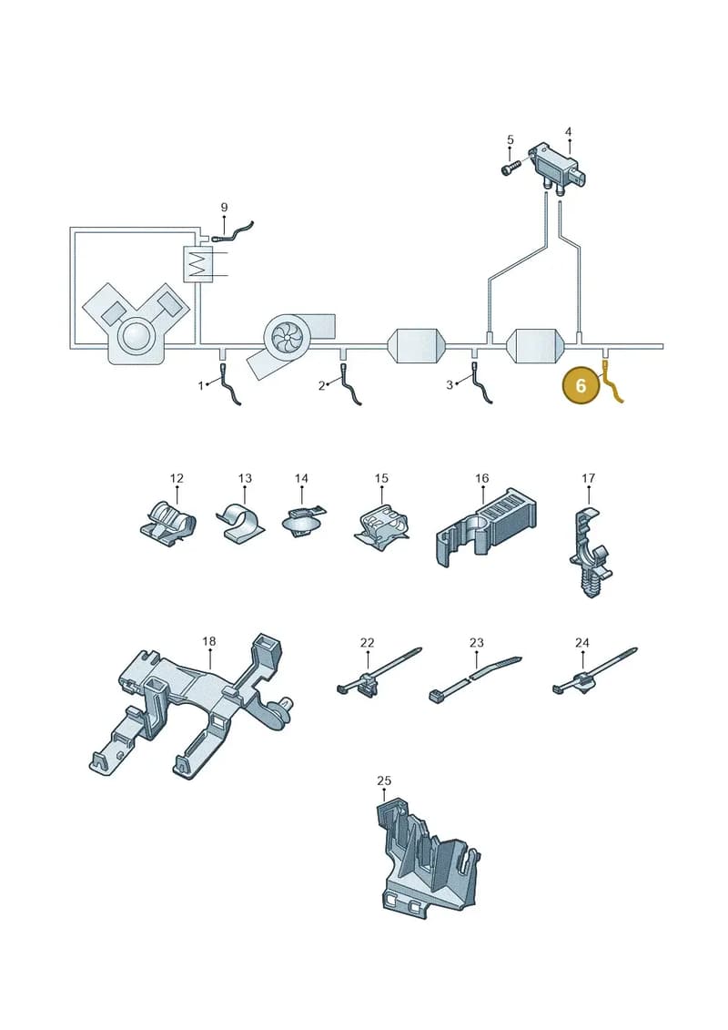 8W0907807BE — Audi A5 Sportback (2016-2025) diagram 897906003, position 6