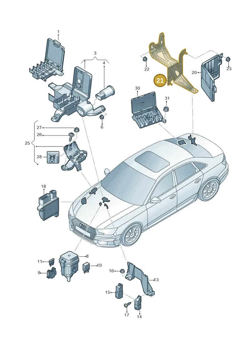 8W0915346 — Audi A4 (2015-2025) diagram 849937200, position 21