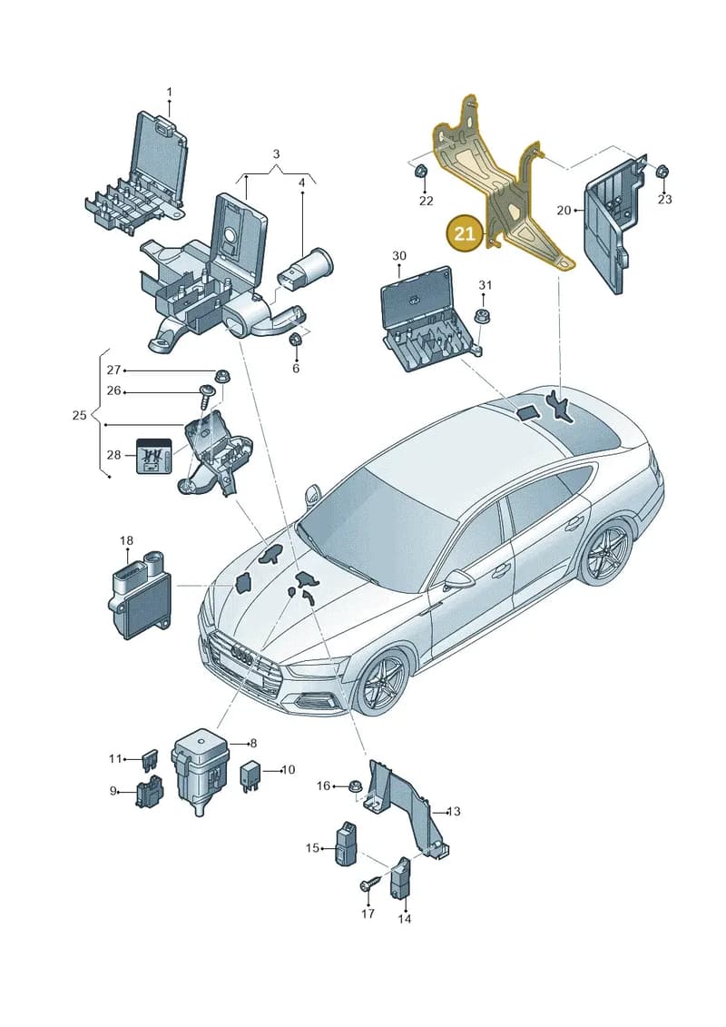 8W0915346 — Audi RS5 Sportback (2017-2025) diagram 897937200, position 21