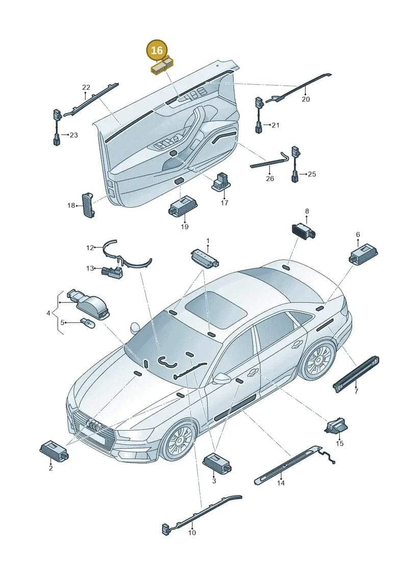 8W0919063 — Audi A4 (2015-2025) diagram 849947100, position 16