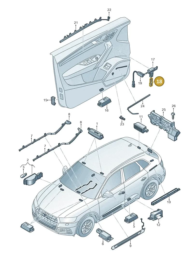 8W0919063 — Audi Q5 (2016-2025) diagram 896947100, position 18