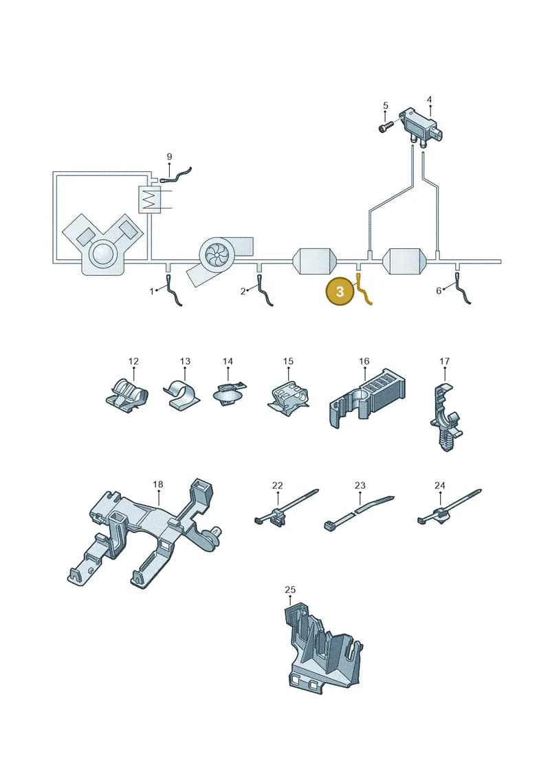 8W0919529D — Audi A5 Sportback (2016-2025) diagram 897906003, position 3