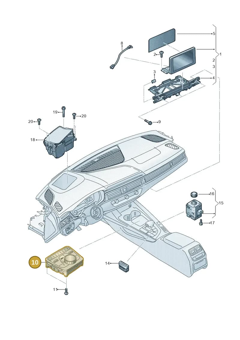 8W0919614T — Audi RS4 Avant (2017-2025) diagram 849919000, position 10