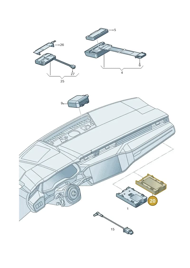 8W0919806A — Audi RS6 Avant (2019-2025) diagram 435035570, position 20
