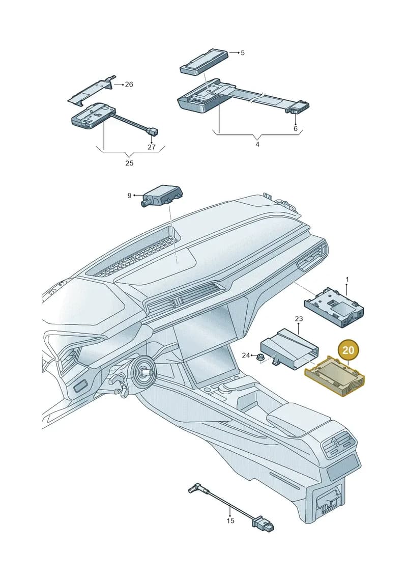 8W0919806B — Audi Q8 e-tron (2018-2025) diagram 586035570, position 20
