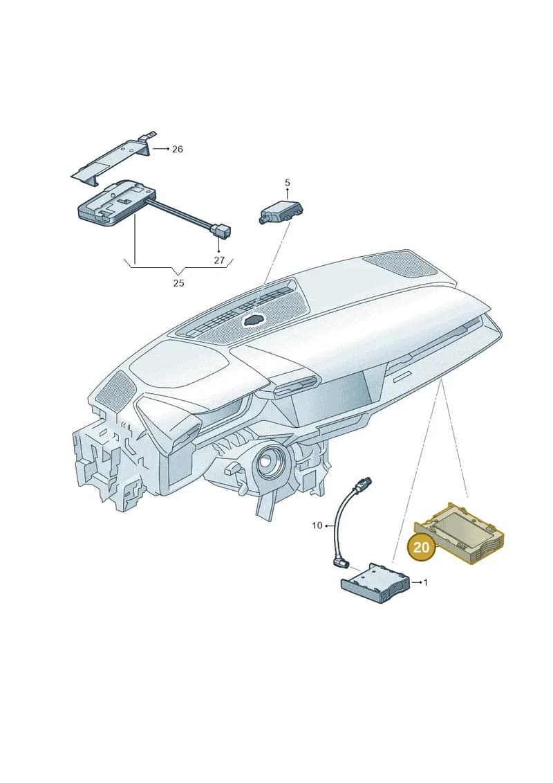 8W0919806C — Audi A3 Sportback (2019-2025) diagram 596035570, position 20