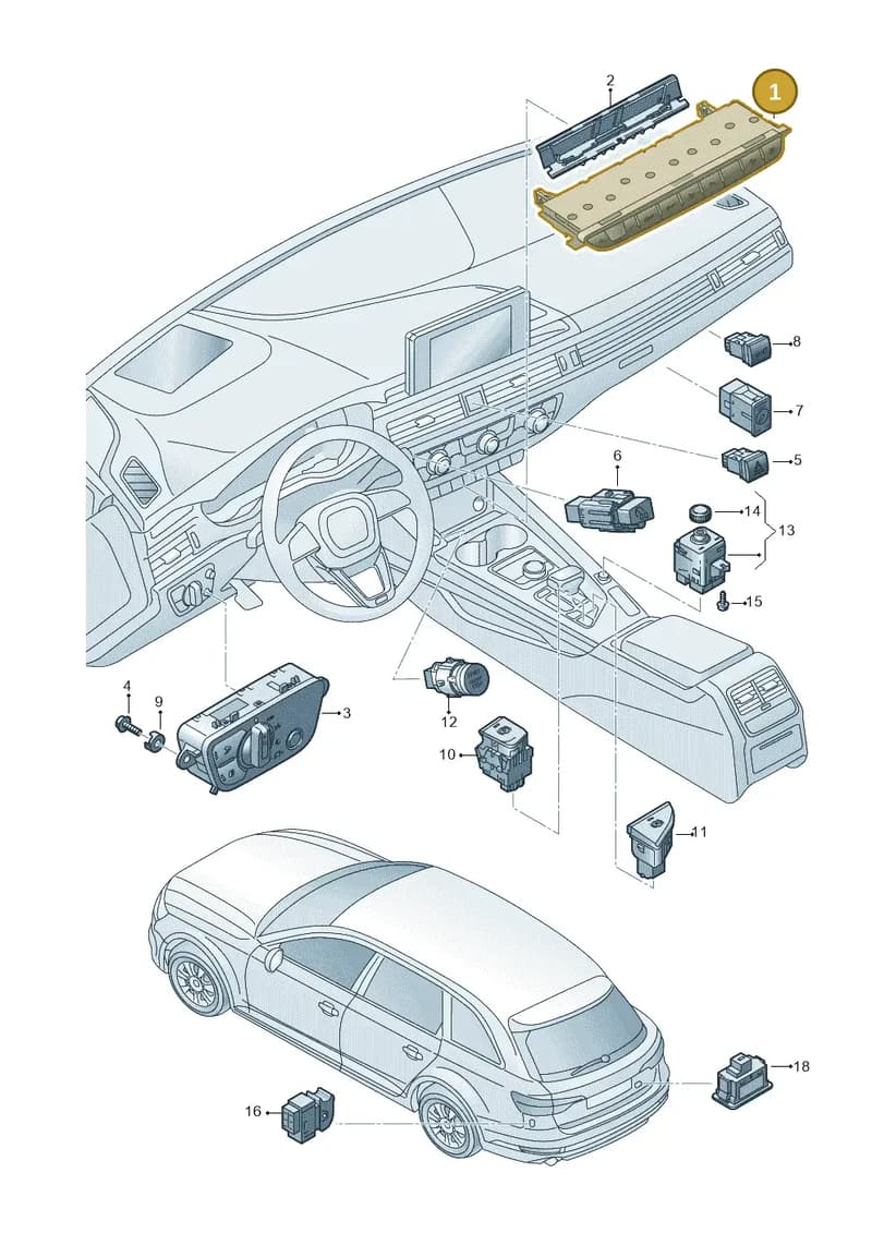8W0925301BC5PR — Audi RS4 Avant (2017-) diagram 849941500, position 1
