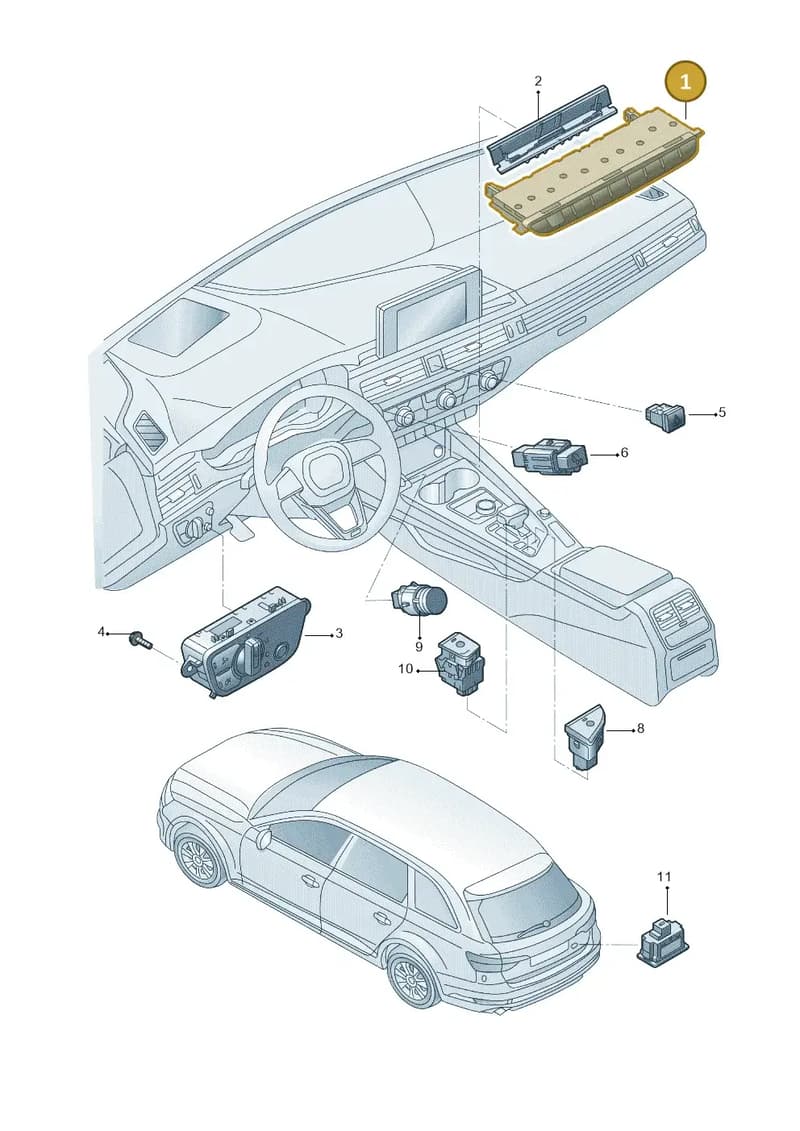8W0925301BF5PR — Audi A4L 2.0 (2016-) diagram 216941050, position 1