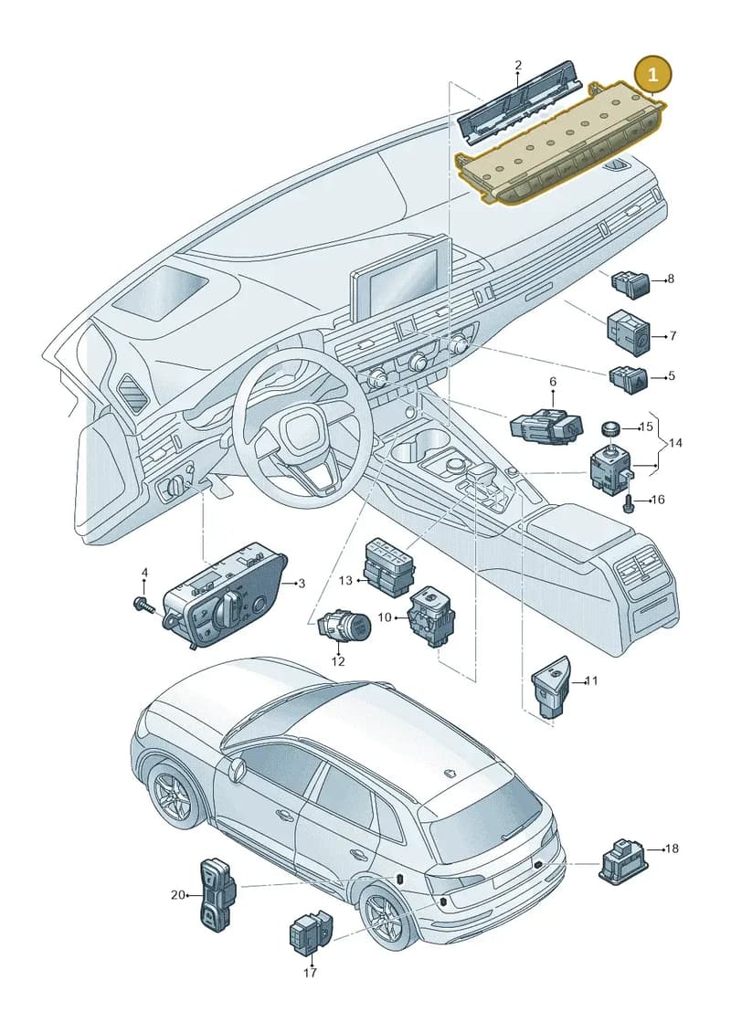 8W0925301K5PR — Audi Q5 (2016-2025) diagram 896941500, position 1