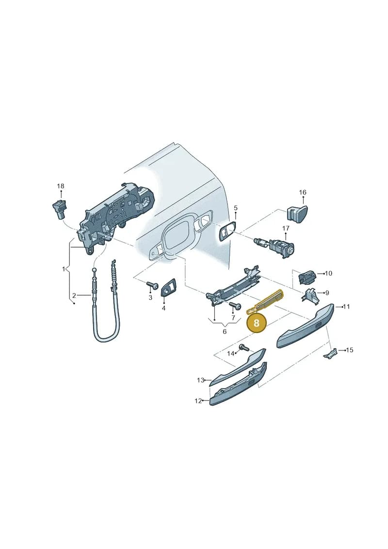 8W0927753 — Audi A5 Cabriolet (2016-2025) diagram 848837000, position 8