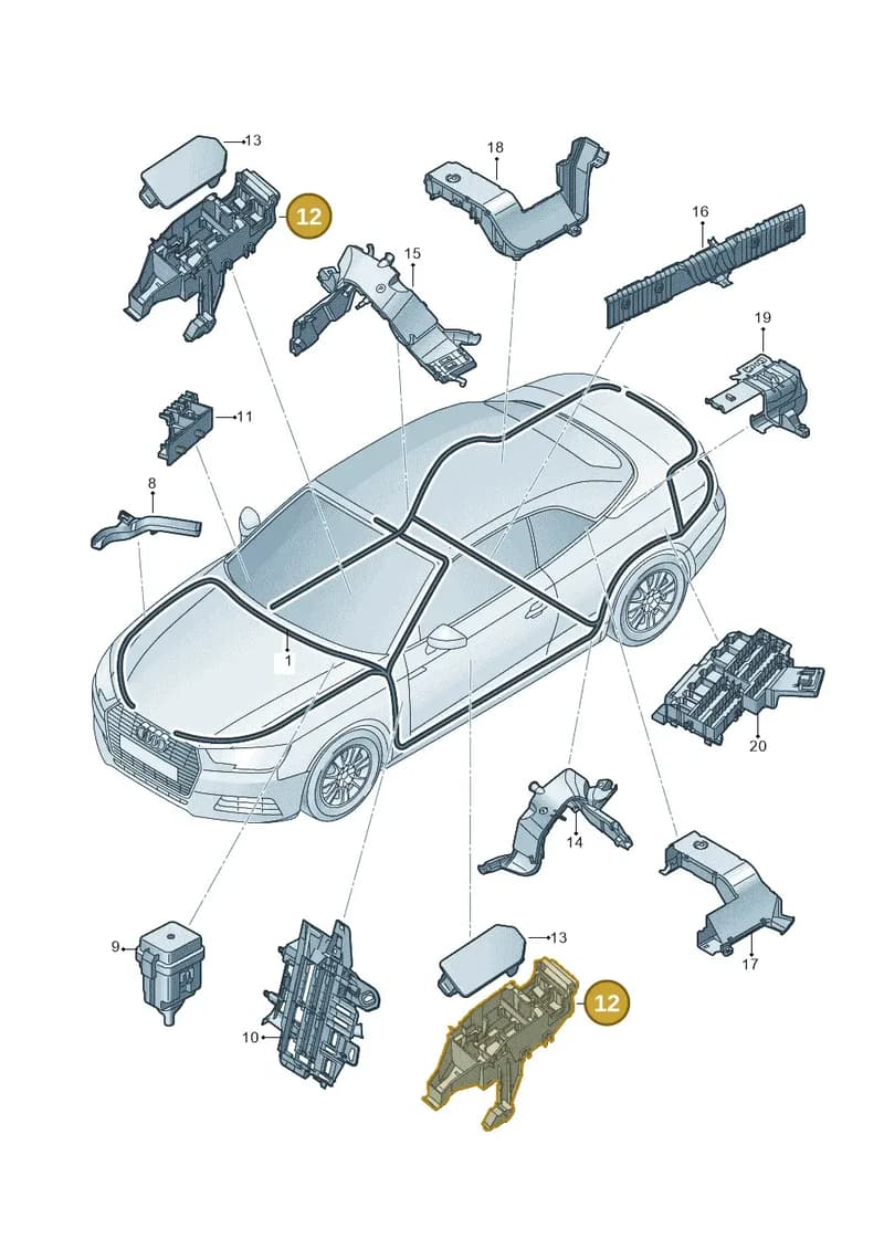 8W0937545 — Audi A5 Cabriolet (2016-2025) diagram 848971800, position 12