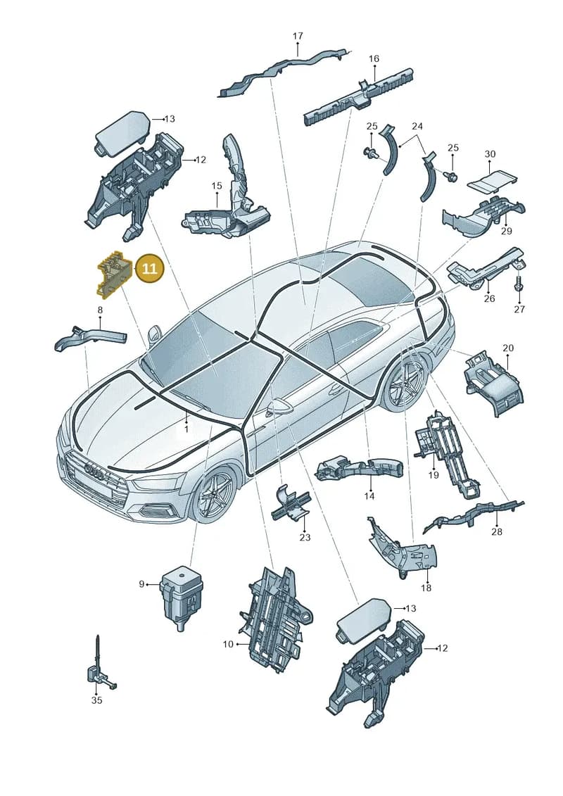 8W0937545A — Audi RS5 Sportback (2017-2025) diagram 847971080, position 11