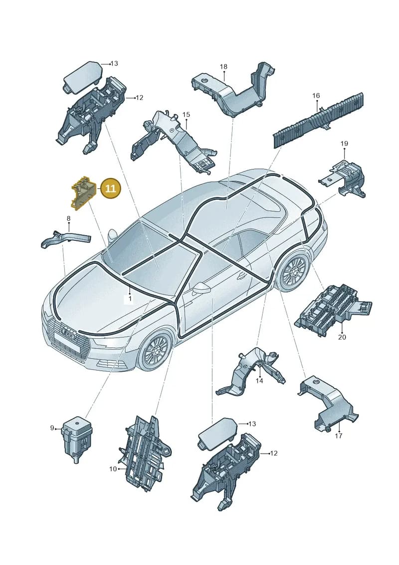 8W0937545A — Audi A5 Cabriolet (2016-2025) diagram 848971800, position 11