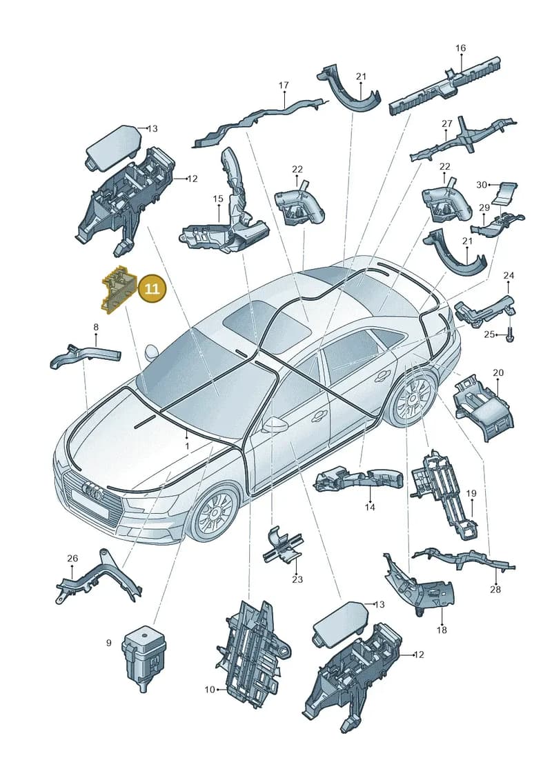 8W0937545A — Audi A4 (2015-2025) diagram 849971080, position 11