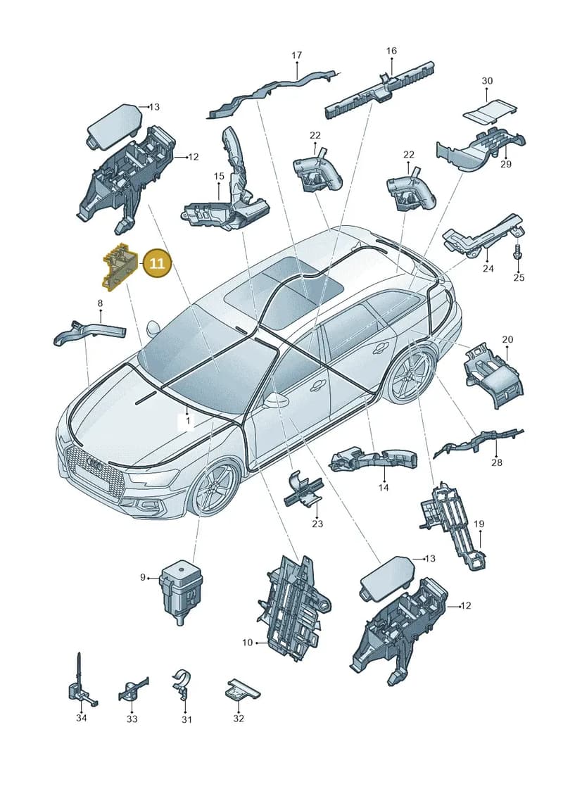 8W0937545A — Audi RS4 Avant (2017-2025) diagram 438971080, position 11