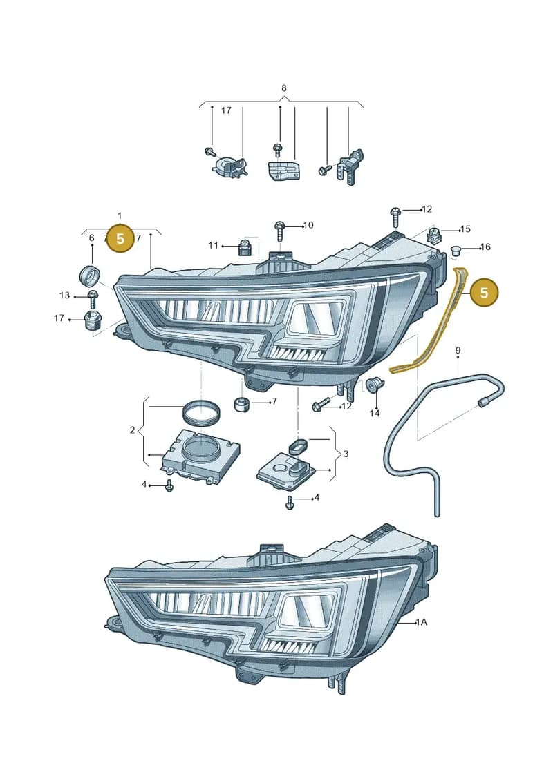 8W0941191 — Audi A4L 2.0 (2016-) diagram 216941005, position 5