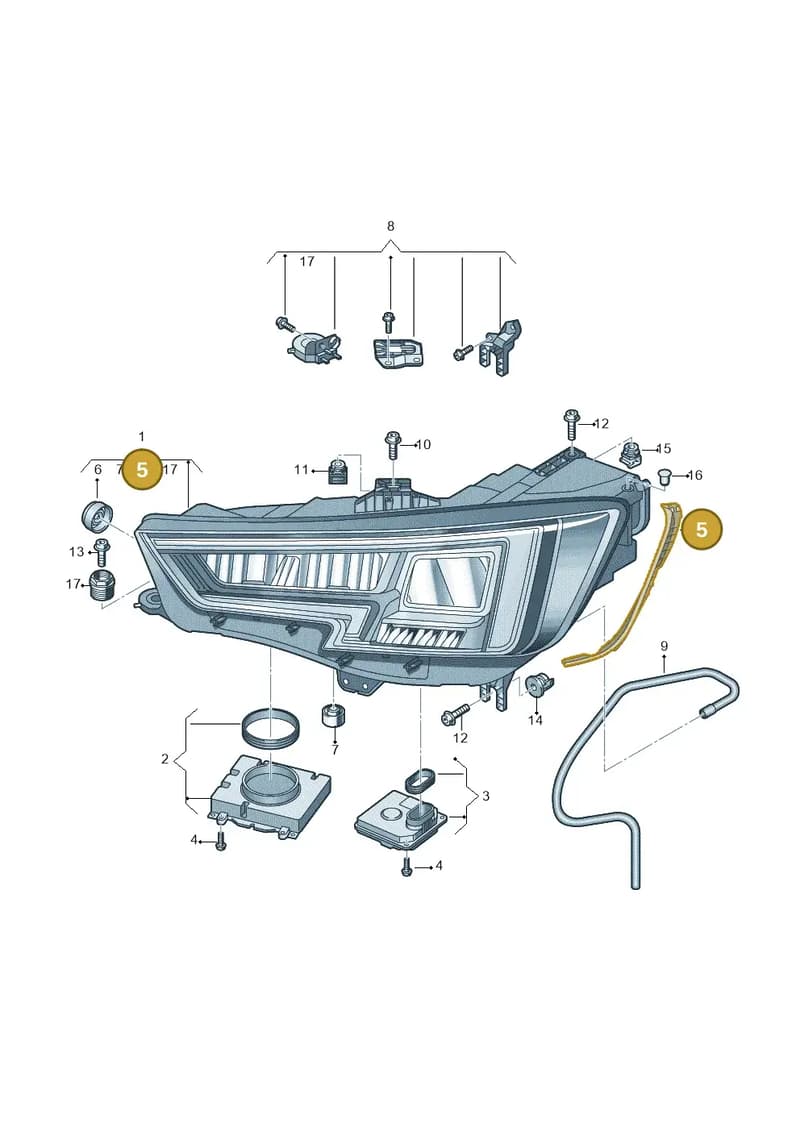 8W0941191 — Audi RS4 Avant (2017-2025) diagram 849941050, position 5