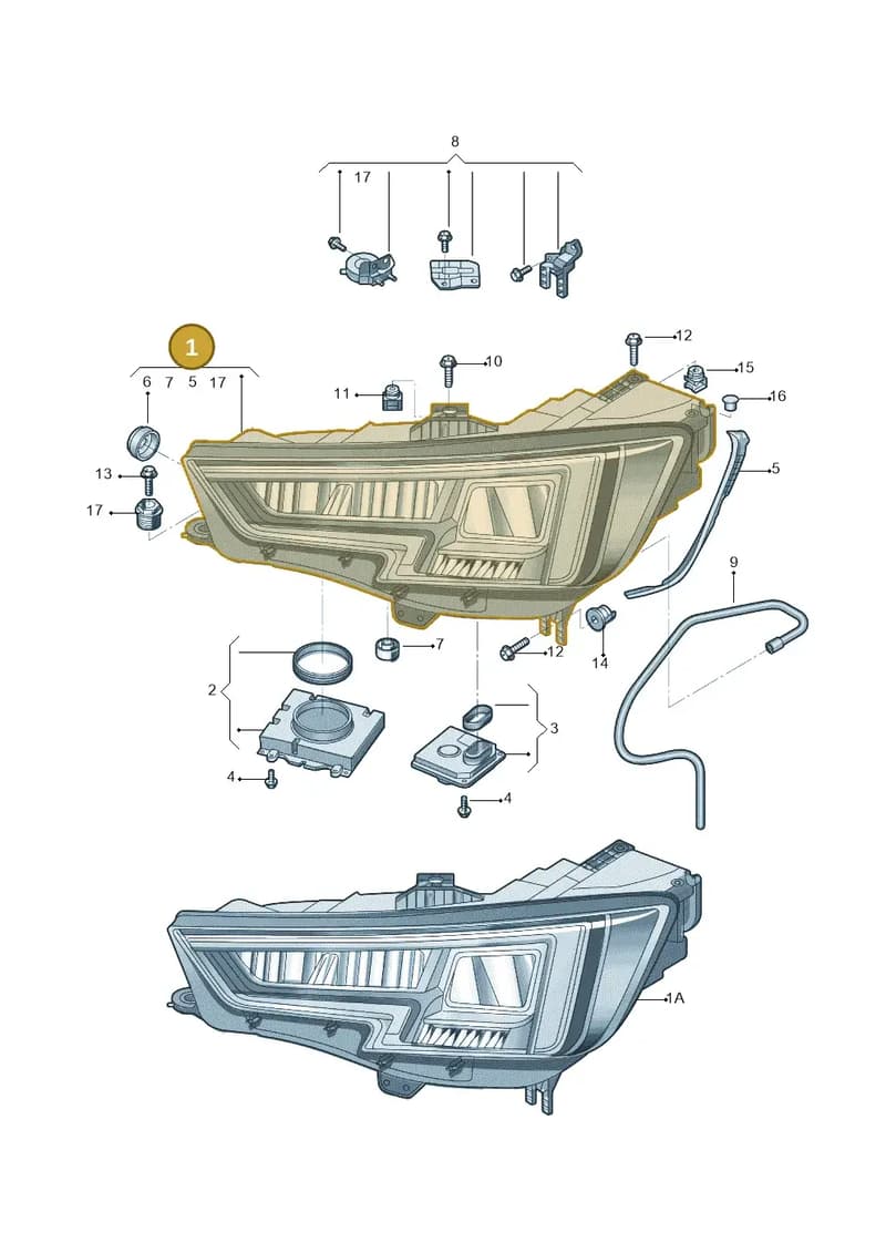 8W0941773 — Audi A4L 2.0 (2016-) diagram 216941005, position 1