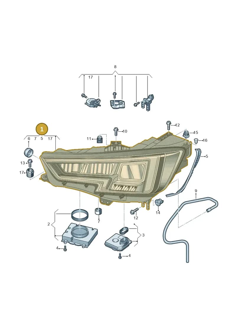 8W0941774A — Audi RS4 Avant (2017-2025) diagram 849941050, position 1