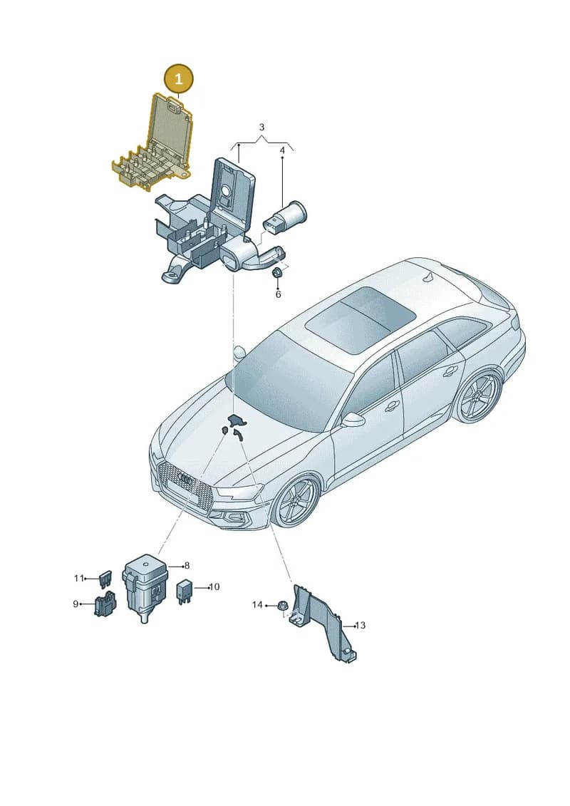 8W0941824AK — Audi RS4 Avant (2017-2025) diagram 438937200, position 1