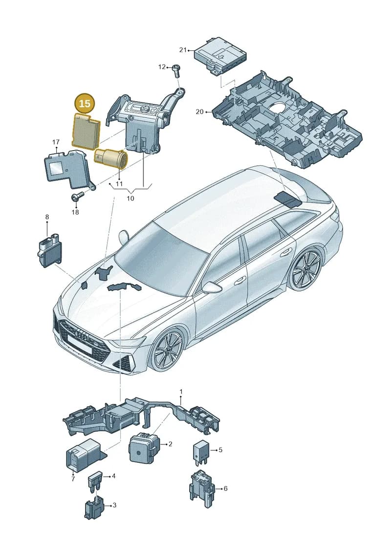8W0941824AK — Audi RS6 Avant (2019-2025) diagram 537937200, position 15