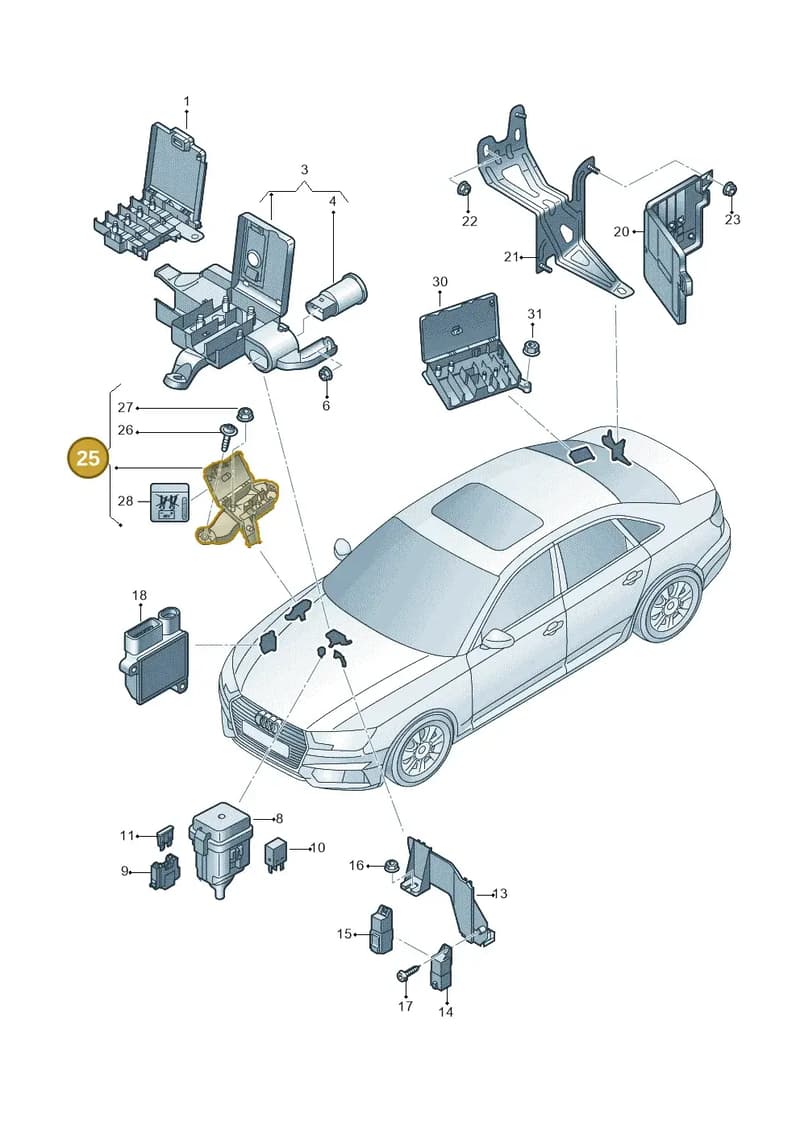 8W0941828 — Audi A4 (2015-2025) diagram 849937200, position 25