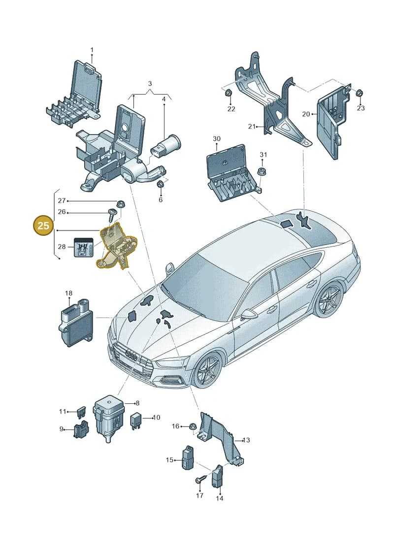8W0941828 — Audi RS5 Sportback (2017-2025) diagram 897937200, position 25