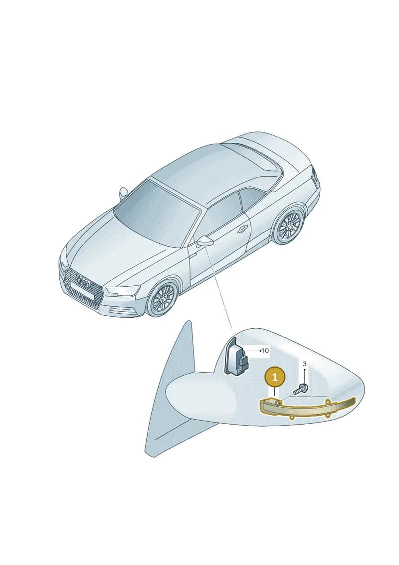 8W0949102A — Audi A5 Cabriolet (2016-2025) diagram 848949000, position 1