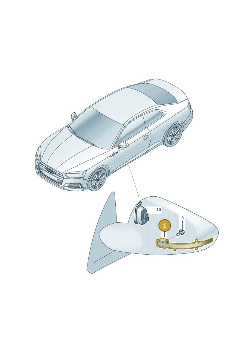8W0949102A — Audi RS5 Sportback (2017-2025) diagram 897949000, position 1