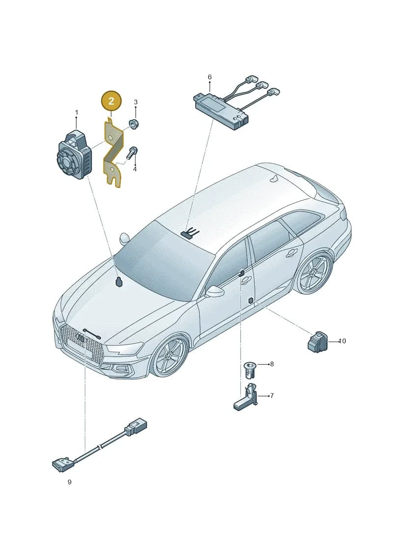 8W0951285A — Audi RS4 Avant (2017-2025) diagram 438951400, position 2