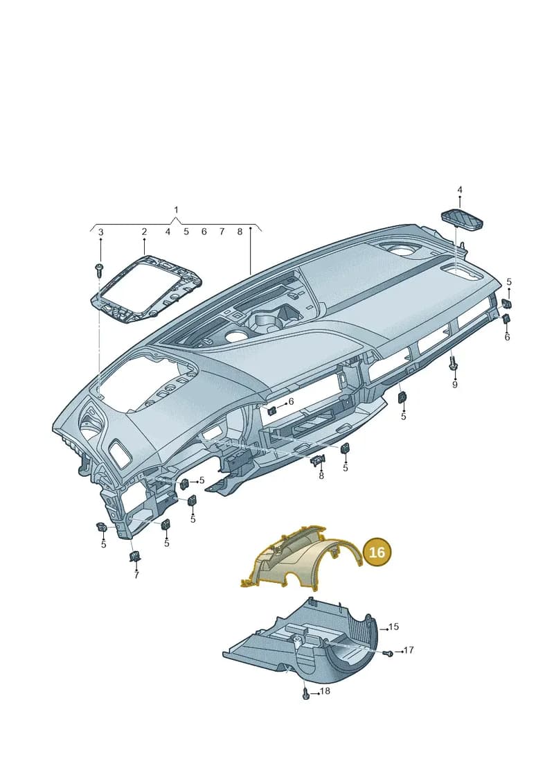8W0953491B4PK — Audi RS4 Avant (2017-) diagram 848857100, position 16
