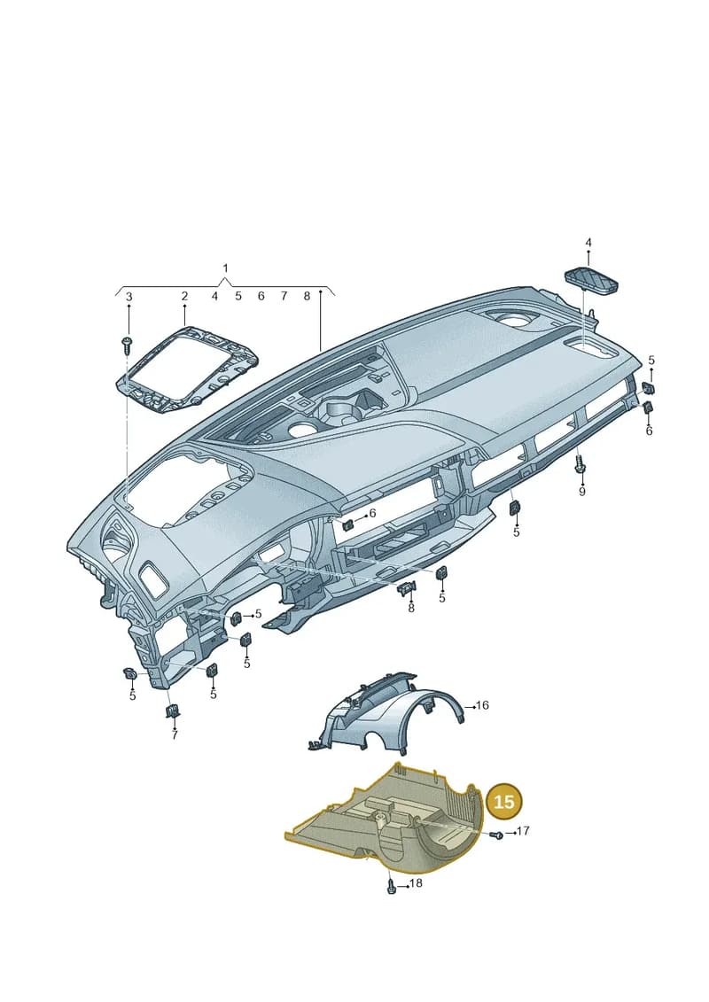 8W0953512C4PK — Audi RS4 Avant (2017-) diagram 848857100, position 15