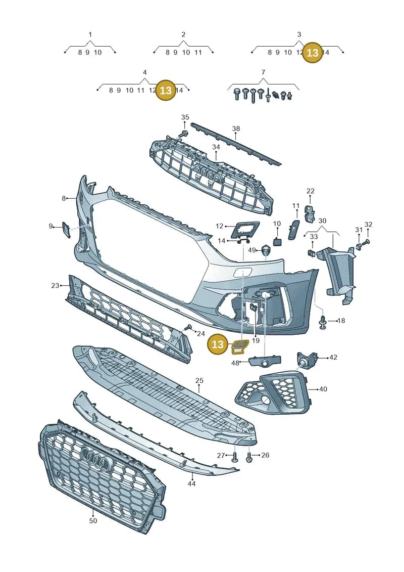 8W0955275EGRU — Audi A4 (2015-2025) diagram 849807170, position 13