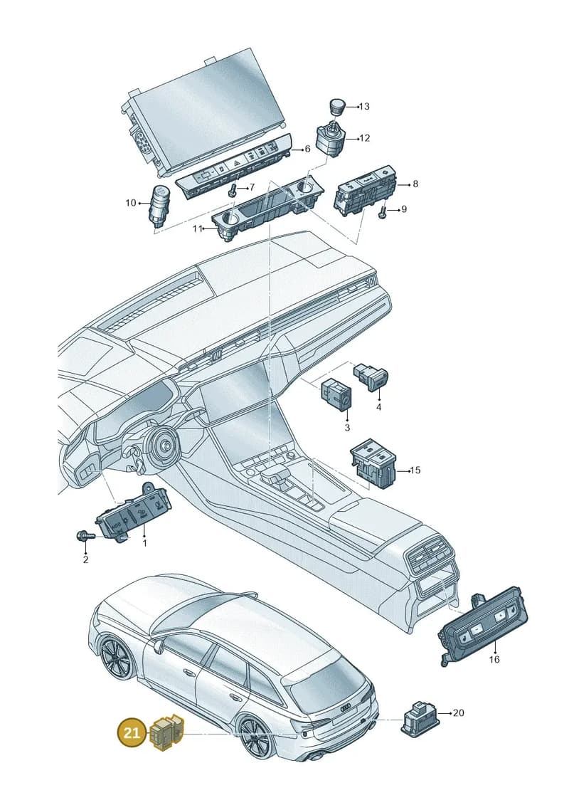 8W09595115PR — Audi RS6 Avant (2019-) diagram 537941500, position 21