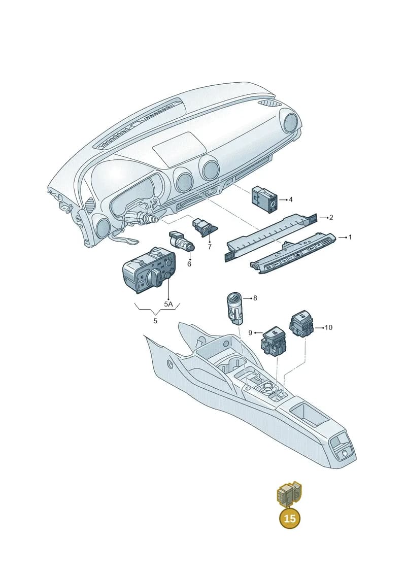 8W09595115PR — Audi A3 Sportback (2016-2020) diagram 745941500, position 15