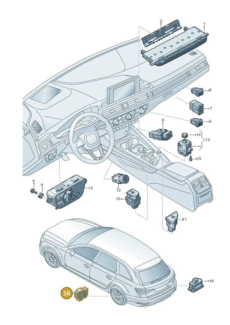 8W09595115PR — Audi RS4 Avant (2017-) diagram 849941500, position 16
