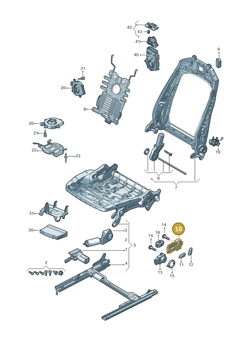 8W0959747B — Audi A5 Cabriolet (2016-2025) diagram 848959200, position 10
