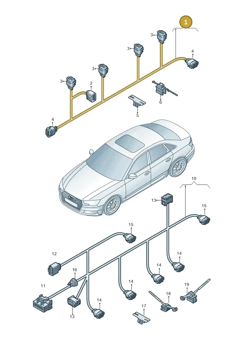 8W0971095G — Audi A4 (2015-2025) diagram 849972500, position 1