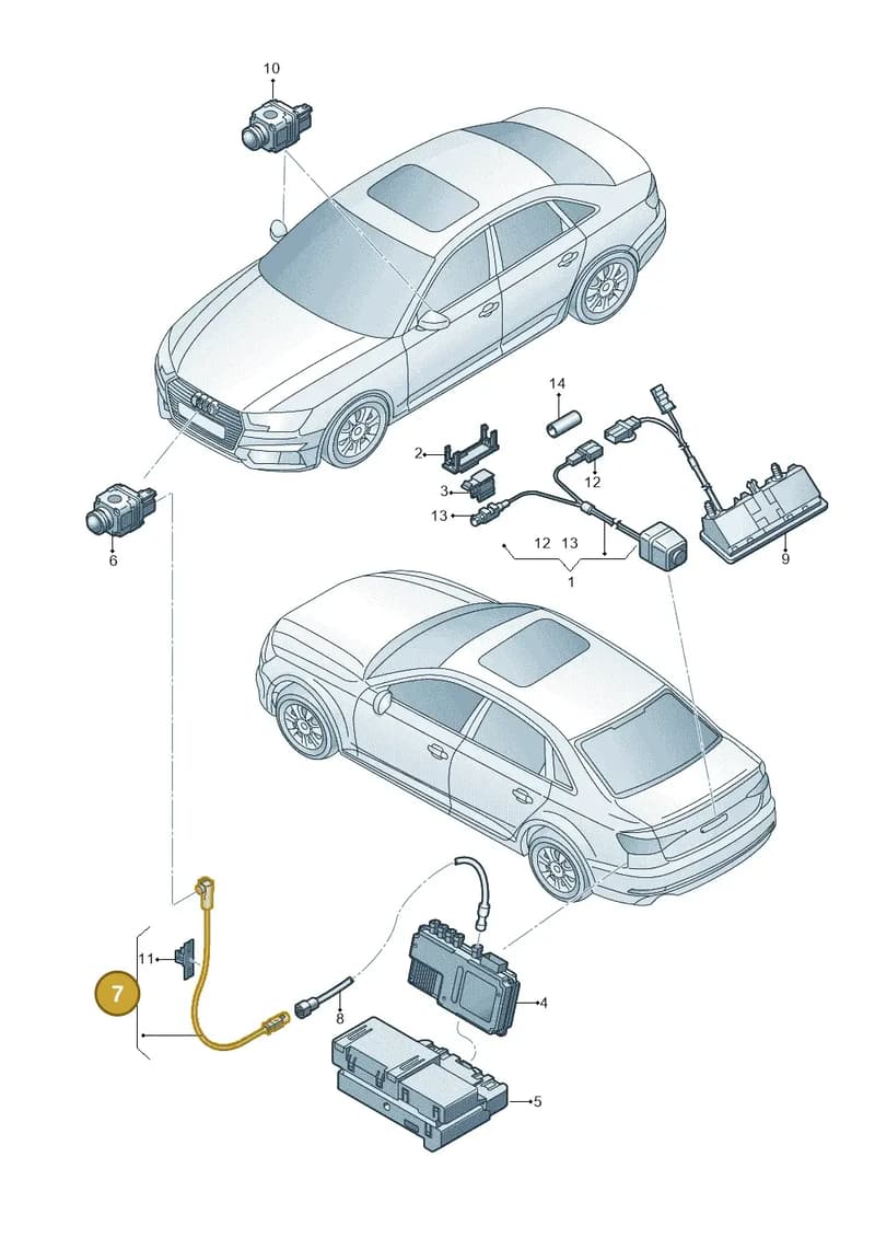 8W0971192 — Audi A4 (2015-2025) diagram 849907450, position 7