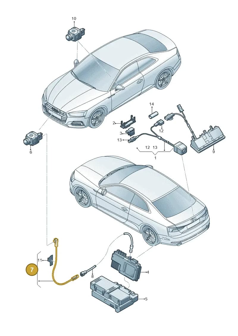 8W0971192 — Audi RS5 Sportback (2017-2025) diagram 897907450, position 7
