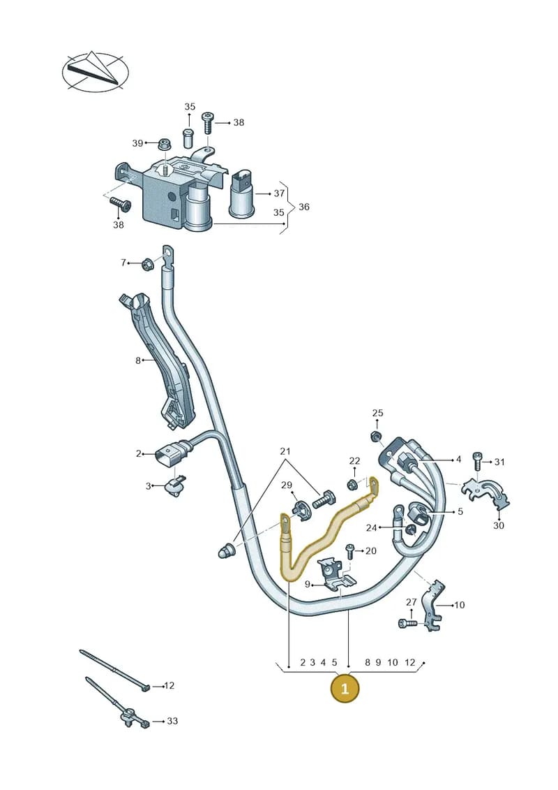 8W0971228BT — Audi RS5 Sportback (2017-2025) diagram 847972050, position 1