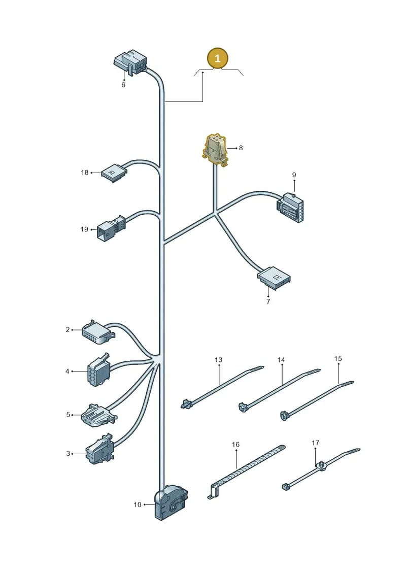 8W0971369AE — Audi RS5 Sportback (2017-2025) diagram 897972250, position 1